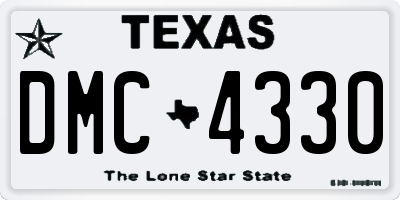 TX license plate DMC4330