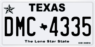 TX license plate DMC4335