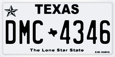 TX license plate DMC4346