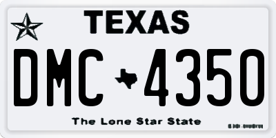 TX license plate DMC4350