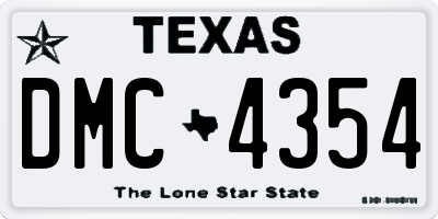 TX license plate DMC4354
