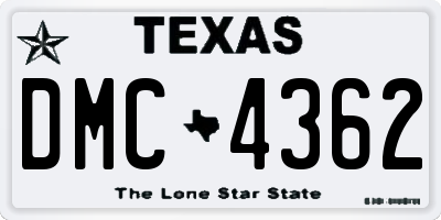 TX license plate DMC4362