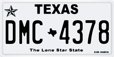 TX license plate DMC4378