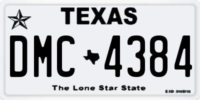 TX license plate DMC4384