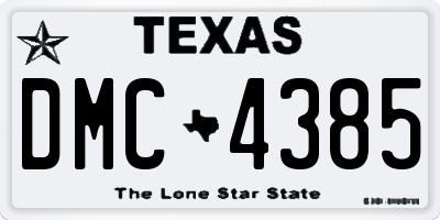 TX license plate DMC4385