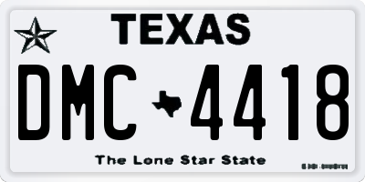 TX license plate DMC4418