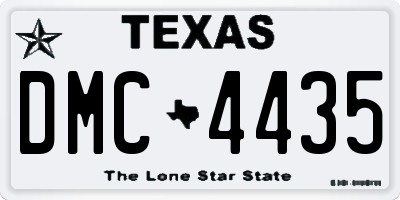 TX license plate DMC4435
