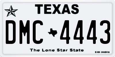 TX license plate DMC4443