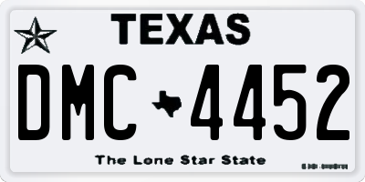 TX license plate DMC4452