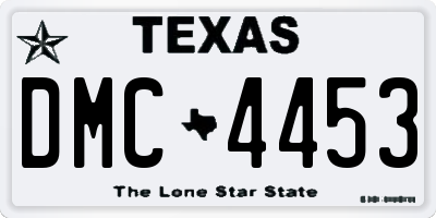 TX license plate DMC4453