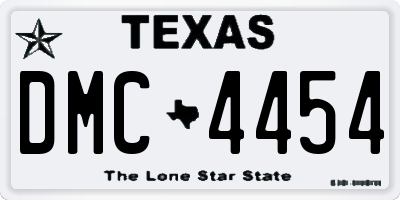 TX license plate DMC4454