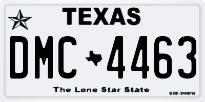 TX license plate DMC4463