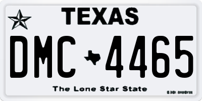 TX license plate DMC4465
