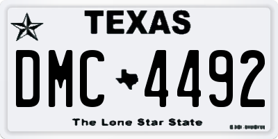 TX license plate DMC4492