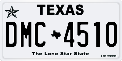 TX license plate DMC4510