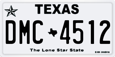 TX license plate DMC4512