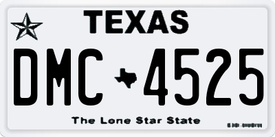 TX license plate DMC4525