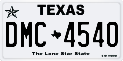 TX license plate DMC4540