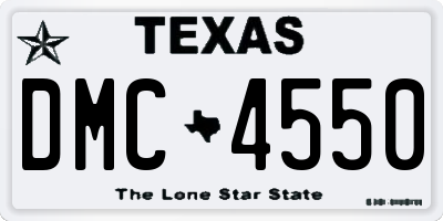 TX license plate DMC4550
