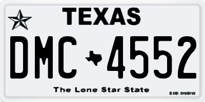 TX license plate DMC4552