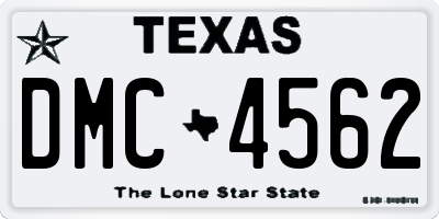 TX license plate DMC4562