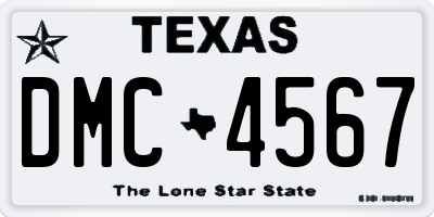 TX license plate DMC4567