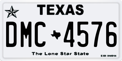 TX license plate DMC4576