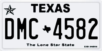 TX license plate DMC4582