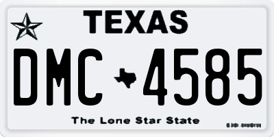 TX license plate DMC4585