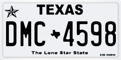 TX license plate DMC4598