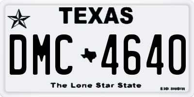 TX license plate DMC4640