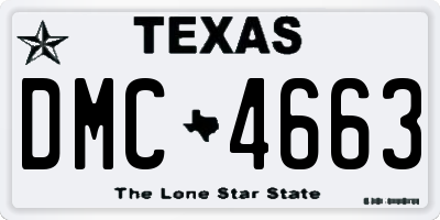 TX license plate DMC4663