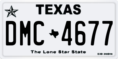 TX license plate DMC4677