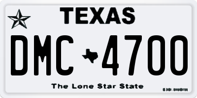 TX license plate DMC4700
