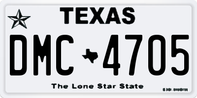 TX license plate DMC4705