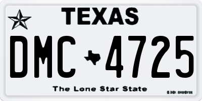 TX license plate DMC4725