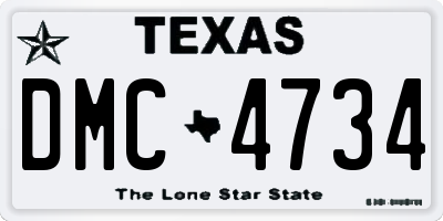 TX license plate DMC4734