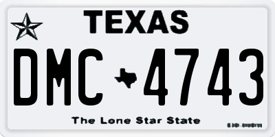 TX license plate DMC4743