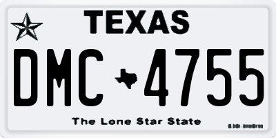 TX license plate DMC4755