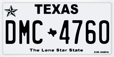 TX license plate DMC4760