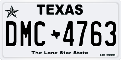 TX license plate DMC4763
