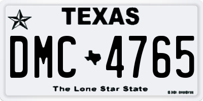TX license plate DMC4765