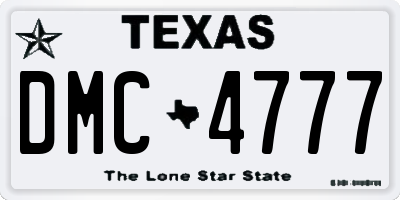 TX license plate DMC4777