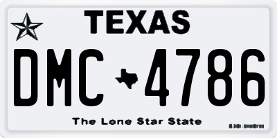 TX license plate DMC4786