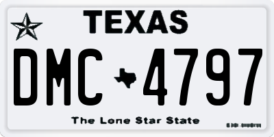 TX license plate DMC4797