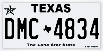 TX license plate DMC4834