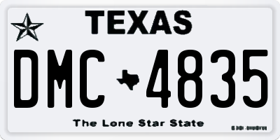 TX license plate DMC4835