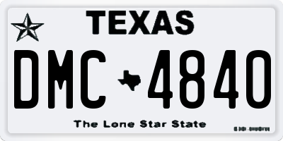 TX license plate DMC4840