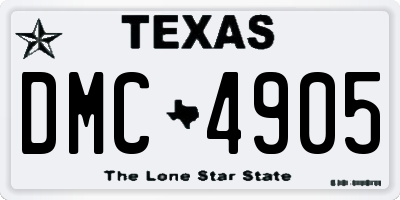 TX license plate DMC4905