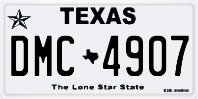 TX license plate DMC4907